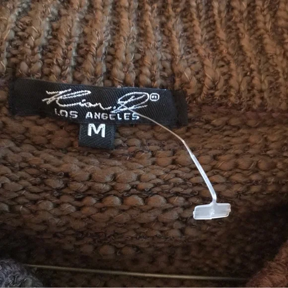 KIAN D MENS BROWN KNIT THREE BUTTON PULLOVER SWEATER - Picture 6 of 8